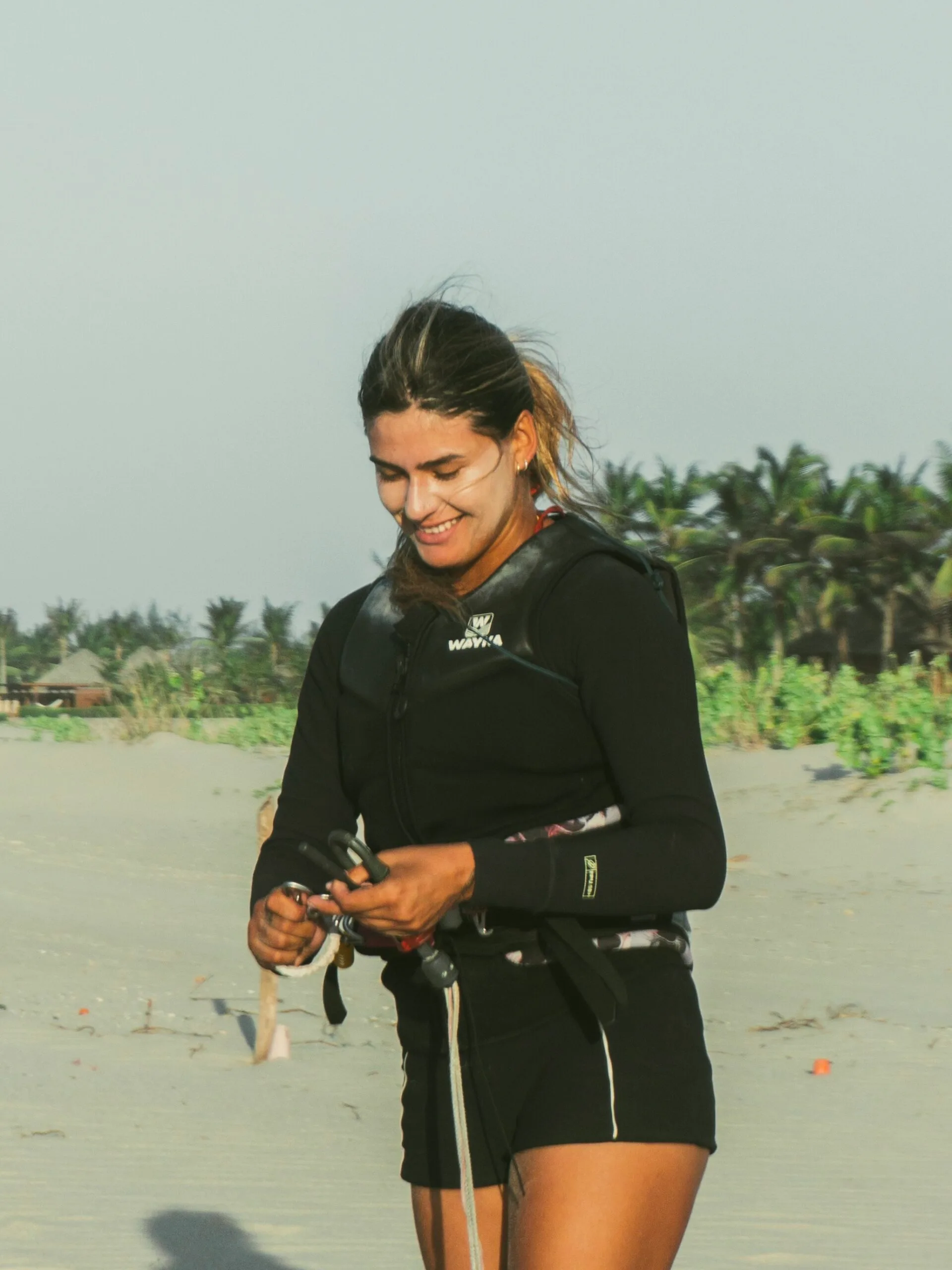 Catalina Inés, instructora de kitesurf en Puclaro Kitesurfing